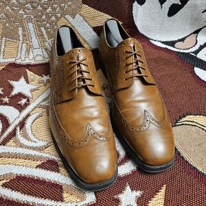 Cole Haan Wingtip Shoes Mens Size 9.5 M Brown Signature Grand OS Oxford C20237